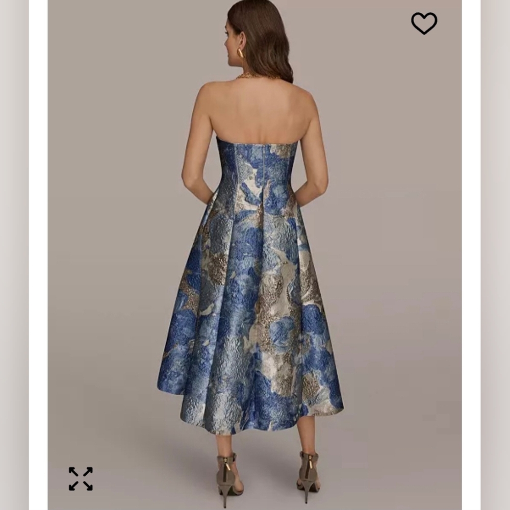 Donna Karan Strapless Jaquard Midi Dress 2 $379 - Picture 3 of 13